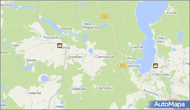 mapa Czarnoszyce, Czarnoszyce na mapie Targeo
