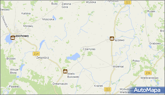 mapa Czarnylas gmina Skórcz, Czarnylas gmina Skórcz na mapie Targeo