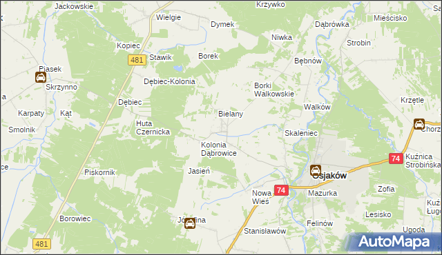 mapa Czernice gmina Osjaków, Czernice gmina Osjaków na mapie Targeo
