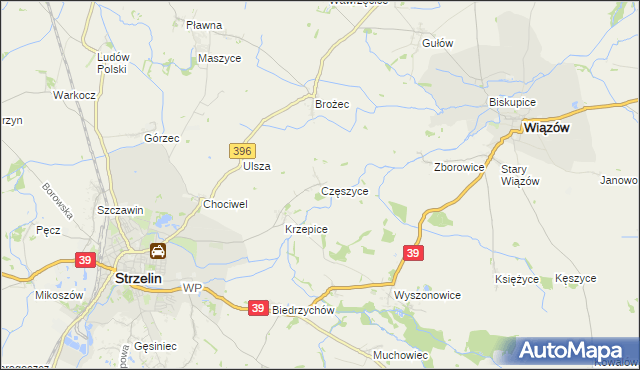 mapa Częszyce, Częszyce na mapie Targeo