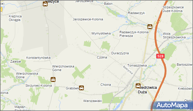 mapa Czółna gmina Niedrzwica Duża, Czółna gmina Niedrzwica Duża na mapie Targeo