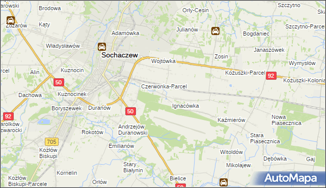 mapa Czyste gmina Sochaczew, Czyste gmina Sochaczew na mapie Targeo
