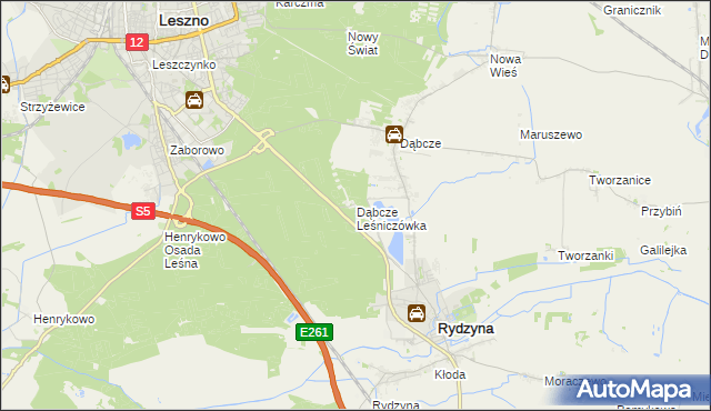 mapa Dąbcze Leśniczówka, Dąbcze Leśniczówka na mapie Targeo