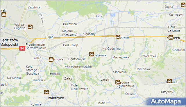 mapa Dąbrowa gmina Świlcza, Dąbrowa gmina Świlcza na mapie Targeo