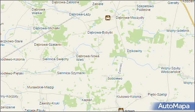 mapa Dąbrowa-Tworki, Dąbrowa-Tworki na mapie Targeo