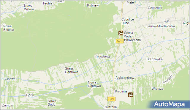 mapa Dąbrówka gmina Czosnów, Dąbrówka gmina Czosnów na mapie Targeo