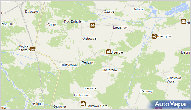 mapa Dąbrówka gmina Moskorzew, Dąbrówka gmina Moskorzew na mapie Targeo