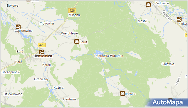 mapa Dąbrówka-Hubertus, Dąbrówka-Hubertus na mapie Targeo