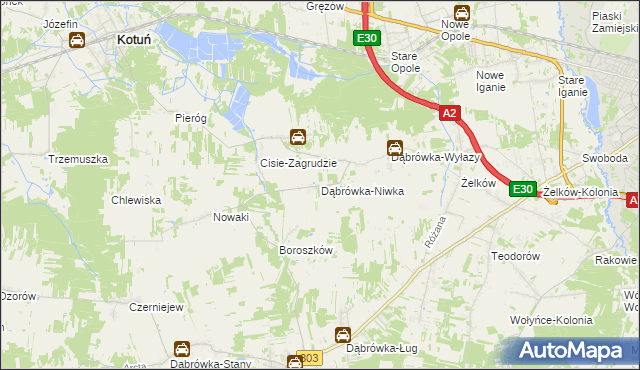 mapa Dąbrówka-Niwka, Dąbrówka-Niwka na mapie Targeo
