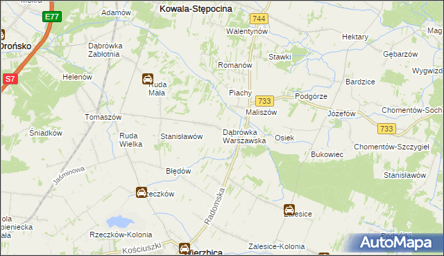 mapa Dąbrówka Warszawska, Dąbrówka Warszawska na mapie Targeo