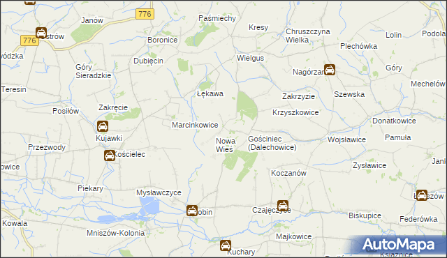 mapa Dalechowice, Dalechowice na mapie Targeo