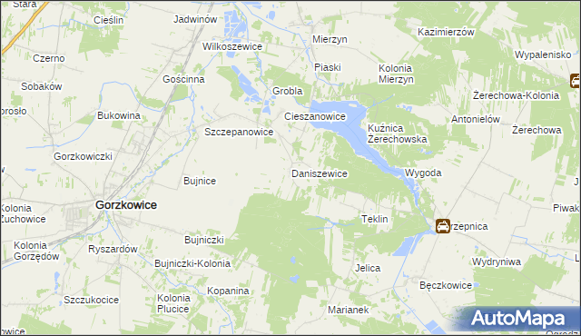 mapa Daniszewice, Daniszewice na mapie Targeo