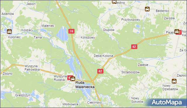 mapa Dęba-Kolonia, Dęba-Kolonia na mapie Targeo