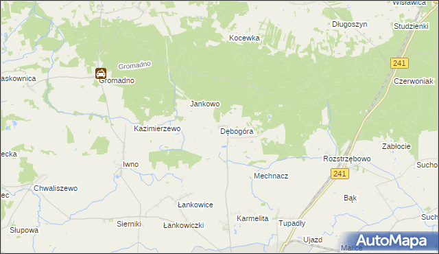 mapa Dębogóra gmina Kcynia, Dębogóra gmina Kcynia na mapie Targeo