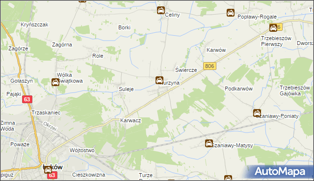 mapa Dębowica gmina Trzebieszów, Dębowica gmina Trzebieszów na mapie Targeo