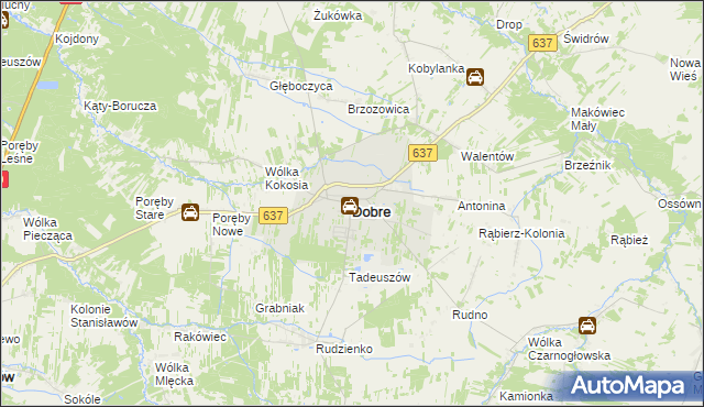mapa Dobre powiat miński, Dobre powiat miński na mapie Targeo