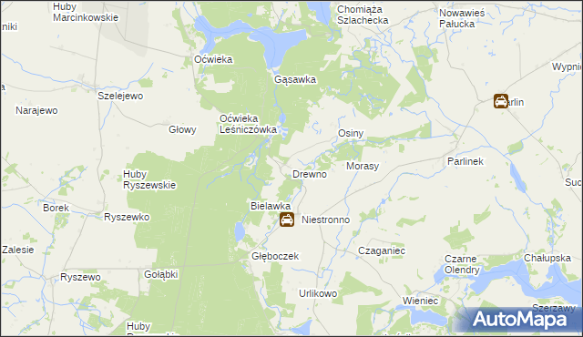 mapa Drewno, Drewno na mapie Targeo