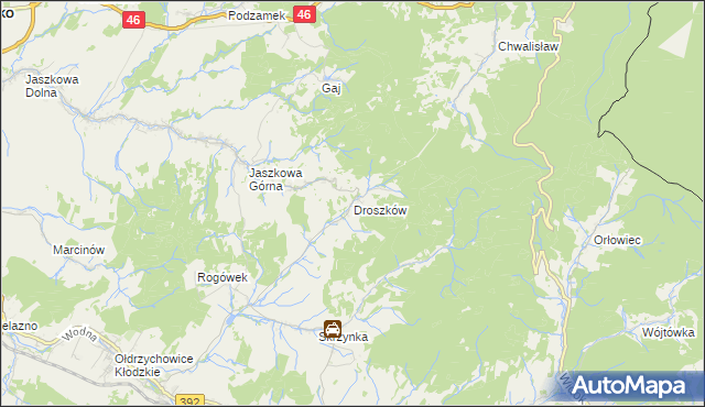 mapa Droszków gmina Kłodzko, Droszków gmina Kłodzko na mapie Targeo