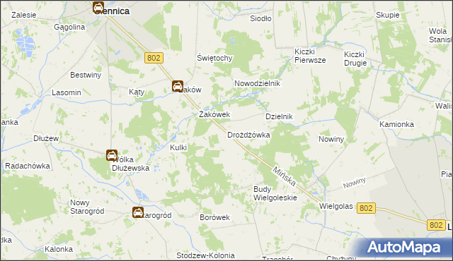 mapa Drożdżówka, Drożdżówka na mapie Targeo