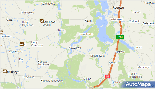 mapa Dziadkowo gmina Mieleszyn, Dziadkowo gmina Mieleszyn na mapie Targeo