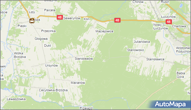 mapa Działki Brzóskie, Działki Brzóskie na mapie Targeo