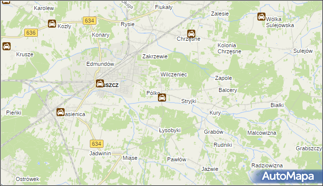 mapa Dzięcioły gmina Tłuszcz, Dzięcioły gmina Tłuszcz na mapie Targeo