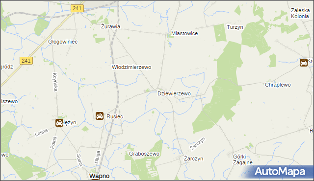 mapa Dziewierzewo, Dziewierzewo na mapie Targeo