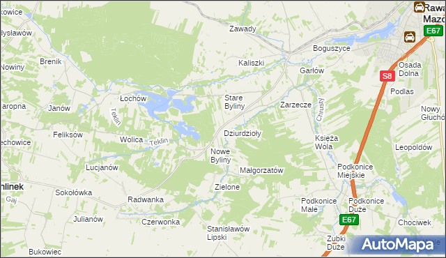 mapa Dziurdzioły, Dziurdzioły na mapie Targeo