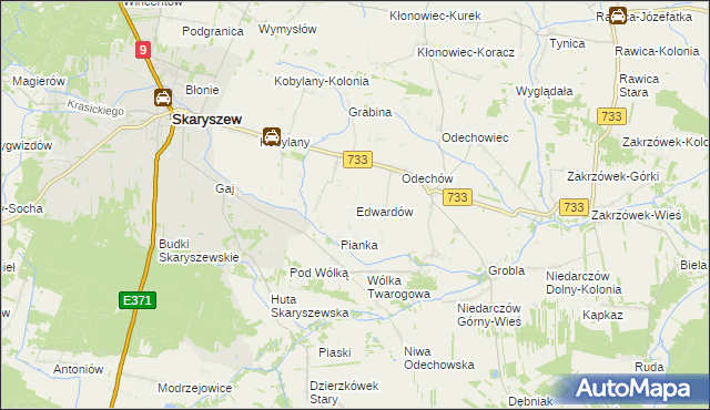 mapa Edwardów gmina Skaryszew, Edwardów gmina Skaryszew na mapie Targeo