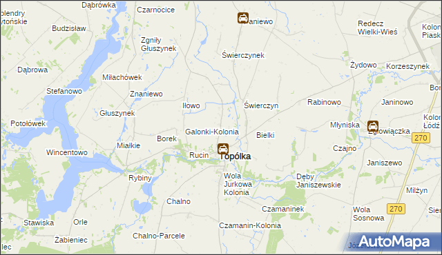 mapa Galonki gmina Topólka, Galonki gmina Topólka na mapie Targeo