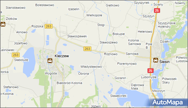 mapa Genowefa gmina Kleczew, Genowefa gmina Kleczew na mapie Targeo
