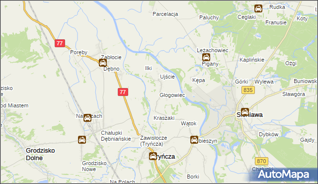 mapa Głogowiec gmina Tryńcza, Głogowiec gmina Tryńcza na mapie Targeo