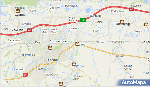 mapa Głuchów gmina Łańcut, Głuchów gmina Łańcut na mapie Targeo