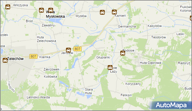 mapa Głupianki, Głupianki na mapie Targeo