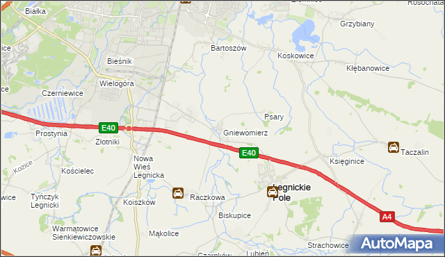 mapa Gniewomierz, Gniewomierz na mapie Targeo