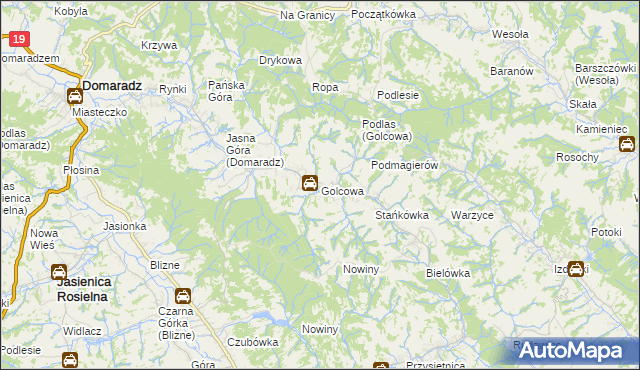 mapa Golcowa, Golcowa na mapie Targeo