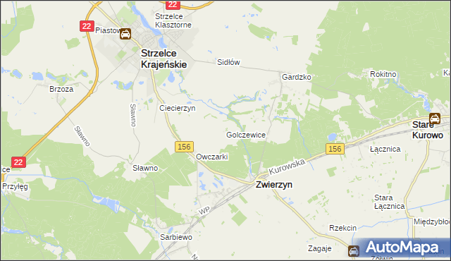 mapa Golczewice, Golczewice na mapie Targeo