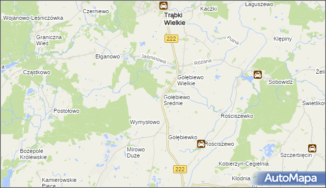mapa Gołębiewo Średnie, Gołębiewo Średnie na mapie Targeo