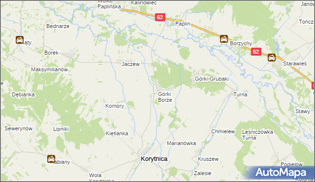 mapa Górki Borze, Górki Borze na mapie Targeo