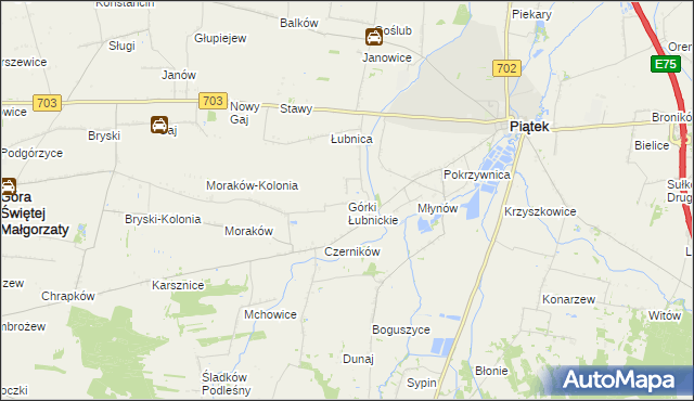 mapa Górki Łubnickie, Górki Łubnickie na mapie Targeo