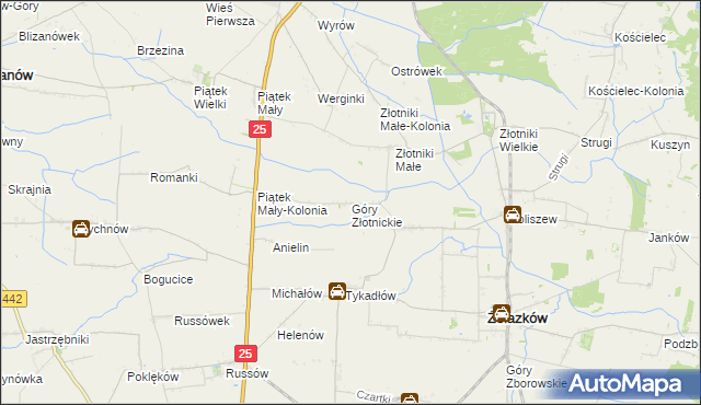 mapa Góry Złotnickie, Góry Złotnickie na mapie Targeo