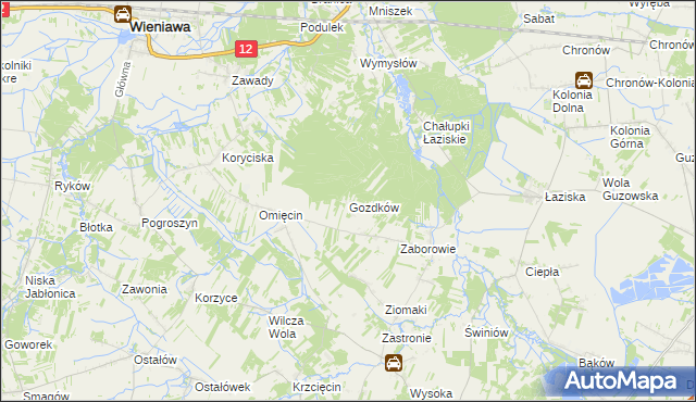 mapa Gozdków gmina Orońsko, Gozdków gmina Orońsko na mapie Targeo