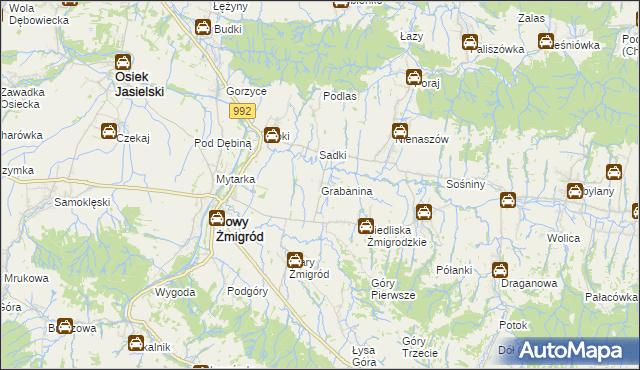 mapa Grabanina, Grabanina na mapie Targeo