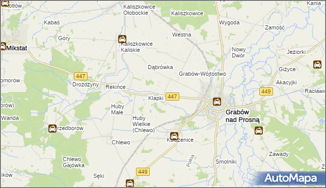 mapa Grabów-Pustkowie, Grabów-Pustkowie na mapie Targeo