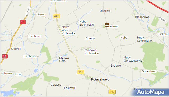 mapa Grabowo Królewskie, Grabowo Królewskie na mapie Targeo