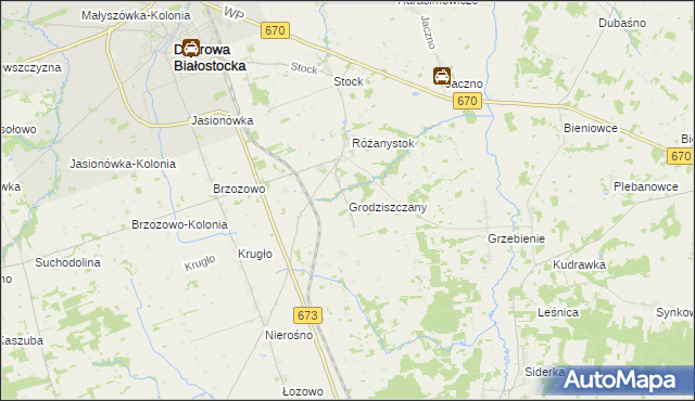 mapa Grodziszczany, Grodziszczany na mapie Targeo