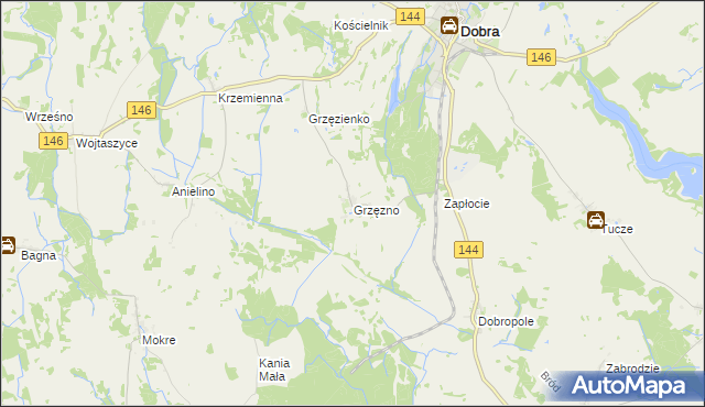 mapa Grzęzno, Grzęzno na mapie Targeo