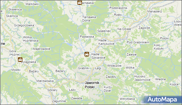 mapa Hadle Szklarskie, Hadle Szklarskie na mapie Targeo
