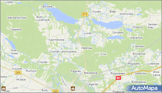 mapa Helenów gmina Gostynin, Helenów gmina Gostynin na mapie Targeo