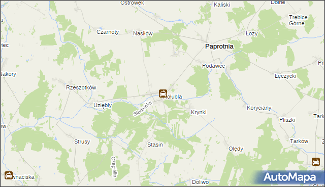 mapa Hołubla gmina Paprotnia, Hołubla gmina Paprotnia na mapie Targeo